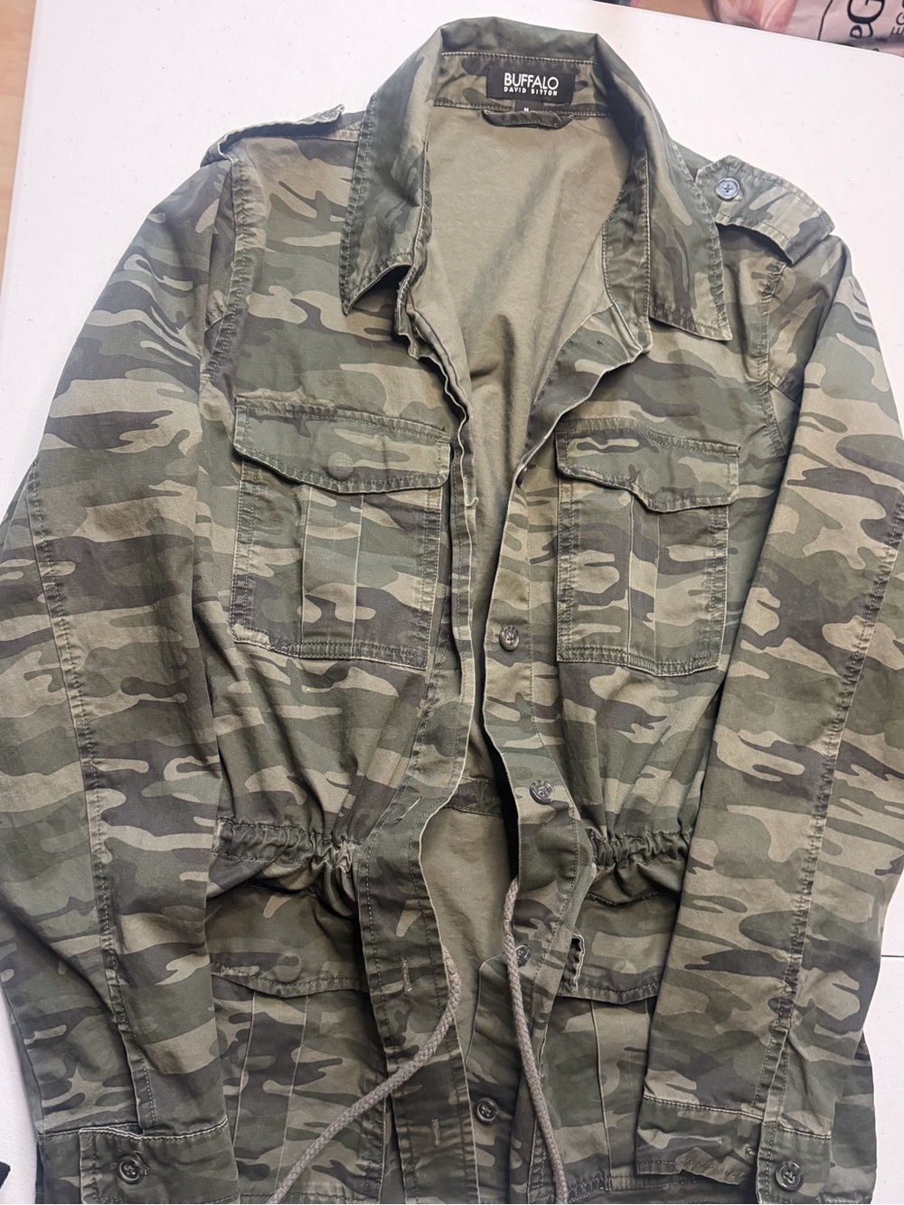 Buffalo David Bitton Olive Camo Utility Field Jacket